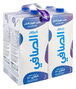 الصافي حليب طويل الامد كامل دسم 4*1لتر