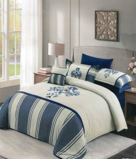 لحاف فلانتيني كنج قاعدة مقلم ونقش 7 قطعة 