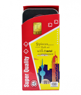 توينز علبة هندسة حديد 9 قطع