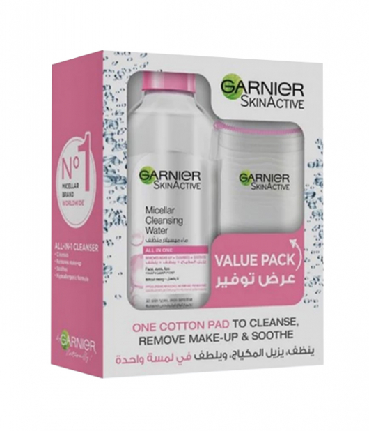 جارنير سكين اكتيف ماء ميسلير منظف 400 مل + قطن مجانا جارنير سكين اكتيف ماء ميسلير منظف 400 مل + قطن مجانا