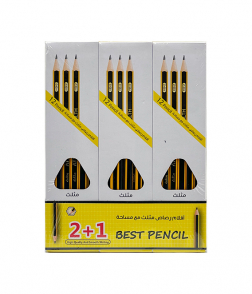 اقلام رصاص مثلث مع مساحة 12 قلم ×3