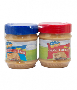 سوبر ناتشر زبدة الفول السوداني كرانشي 340جم + زبدة الفول السوداني كريمي 340 جم