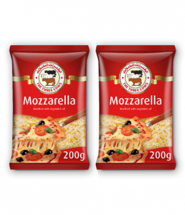 جبنة البقرات الثلاثة موزاريلا مبشورة 200 جم ×2