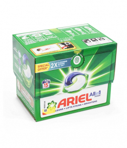 اريال كبسولات للغسيل السائل الكل في واحد بالرائحة الأصلية، عبوة اقتصادية 15 قطعة