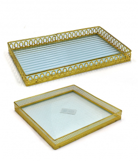 صينية تقديم ستيل مربع متنوع