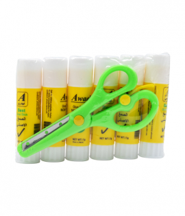 اوائل صمغ وسط 15جرام 6حبة + مقص