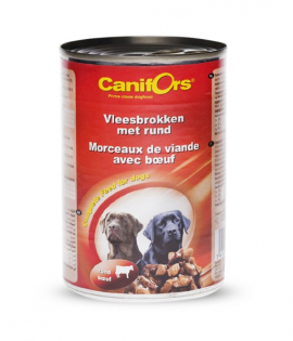 Canifors Complete feed for Dogs Meet Chunks with Beef 410g