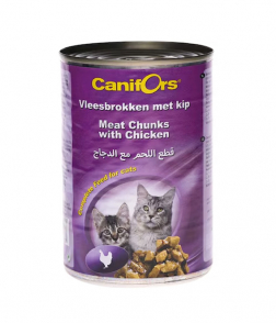 كاني فورس اكل قطط قطع اللحم مع الدجاج 410 جرام
