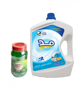 مد - منظف ومطهر الارضيات (معادن البحر) 3 لتر + معجون تنظيف الارضيات 400 جرام