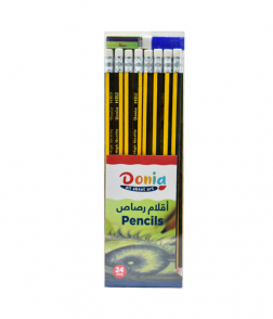  طقم أقلام رصاص 24 حبة مع محاية وبراية