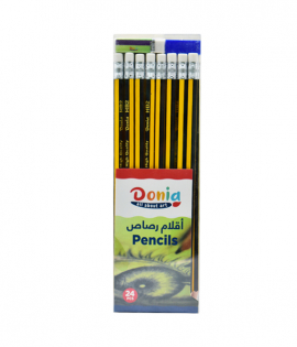  طقم أقلام رصاص 24 حبة مع محاية وبراية