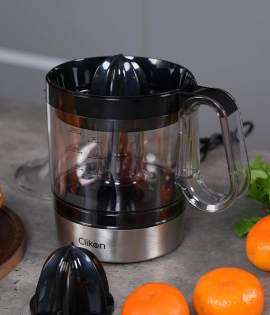 كليك اون عصارة حمضيات 40 واط، 1.0 لتر - عصارة حمضيات كهربائية قوية لعصير البرتقال الطازج والليمون والليمون 