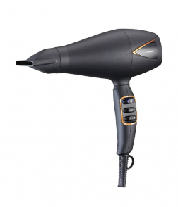 مجفف شعر احترافي من كليكون، 2 إعدادات للسرعة و3 إعدادات للحرارة، وظيفة النفخ البارد، فلتر قابل للإزالة، قوة 2300 واط، حلقة تعليق، فلتر قابل للإزالة، موزع متضمن، مع مكثف، أسود | CK3303