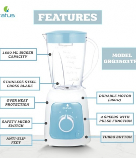 جراتوس - خلاط 1.6 لتر + 2 مطحنة 350 واط