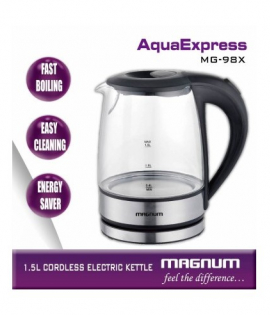 مغنوم - غلاية مياة زجاجية كهربائية 1.5 لتر 