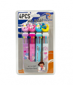 ابداع الريادة اقلام حبر جاف 10 ألوان مقاس 7. مل 4 حبة