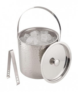 سطل ثلج مع ملقط استيل