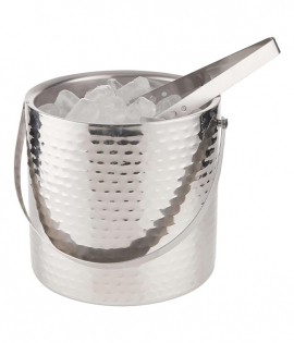 سطل ثلج مع ملقط استيل