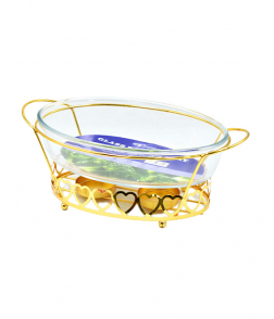 طقم سخان ذهبي بقاعدة شمعدان 