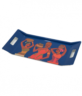 صينية ميلامين نقشة افريقي 38.3*20.2*3 سم