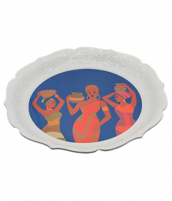 صينية ميلامين نقشة افريقي 40*3.9 سم