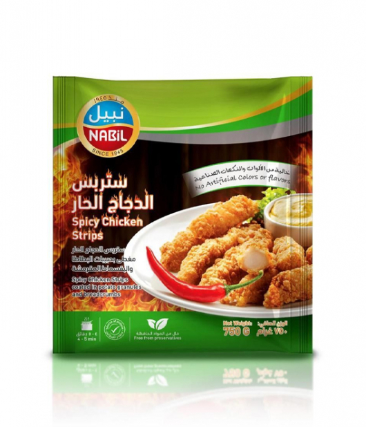 نبيل ستربس دجاج حار 750جم