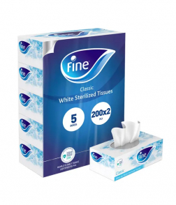 Fine Facial Tissues 200 Pulls x 5 Pcs