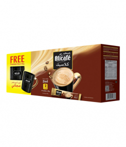 علي كافيه كلاسيك 3 في 1 (2 علبة × 22 ظرف) + كوب مجاني