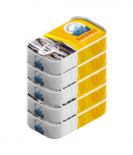 أوشيانا سردين في زيت نباتي 125 غ * 5 حبة