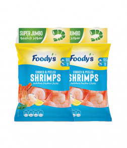 فوديز روبيان سوبر جامبو مطبوخ ومقشر مع الذيل 400جم ×2