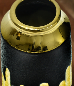 مزهرية سيراميك لون أسود وذهبي #004503 