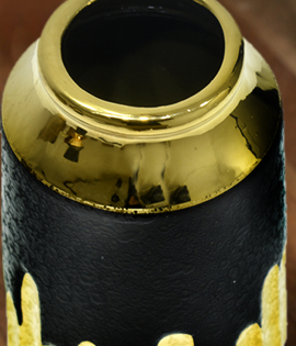 مزهرية سيراميك لون أسود وذهبي #004503 