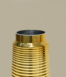 مزهرية سيراميك لون ذهبي مع أسود #004390