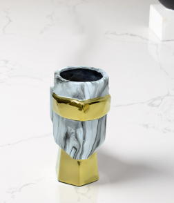 Face shape ceramic vase #004495