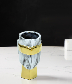 Face shape ceramic vase #004495