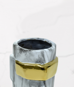 Face shape ceramic vase #004495