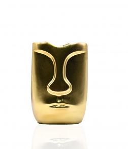 مزهرية ذهبي على شكل وجة