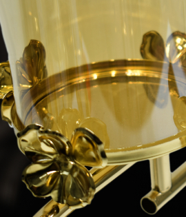  حامل شمع ذهبي زجاجتي#KHM-14479