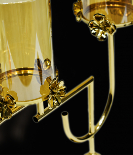  حامل شمع ذهبي زجاجتي#KHM-14479