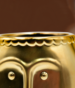 مزهرية ورد شكل وجة لون ذهبي #025110503022