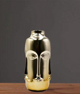 مزهرية ذهبي على شكل وجة