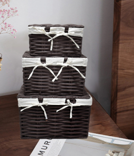 طقم صندوق حديد قماش بني 