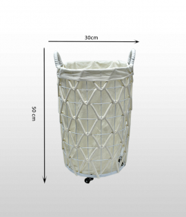  # 219335W سلة حديد قماش 2 حبة لون أبيض 