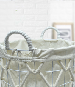  # 219335W سلة حديد قماش 2 حبة لون أبيض 