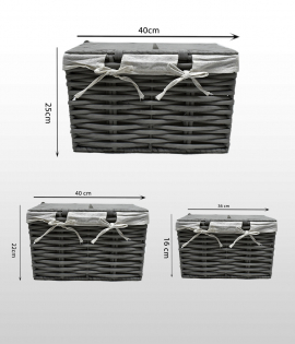 طقم سلة حديد قماش فضي #2230 