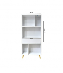 وحدة أرف مع درج لون ابيض 