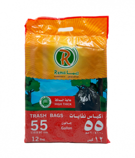 ريما اكياس نفايات اسود (عالية السماكة) 55 جالون × 12 كيس (110×90سم)