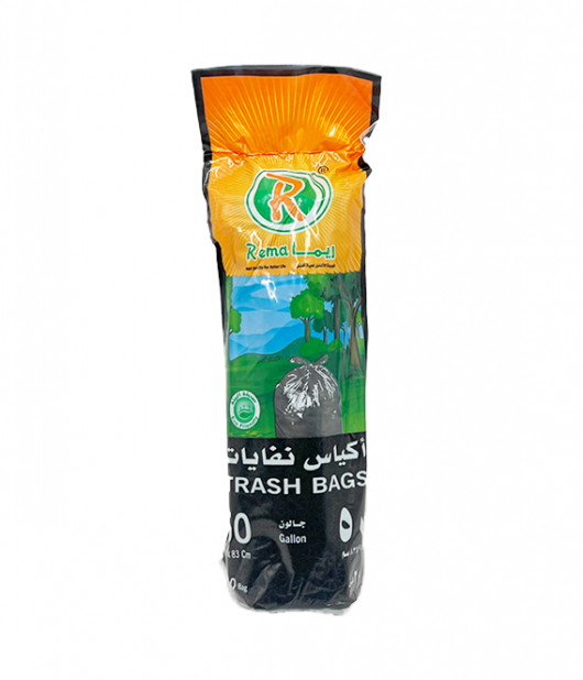 ريما اكياس نفايات لون اسود 50 جالون × 20 كيس (95×83سم)