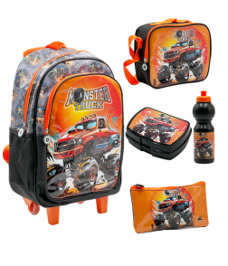 حقيبة مدرسية بعجلات 5 قطع 