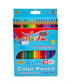 كلاس الوان خشبية مثلثة طويل 18 لون